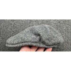Kangol Wool 504 Flat Cap Hat Gray 100% Wool Classic Ivy Driver Style Sz Medium